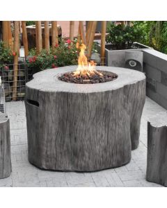 Elementi Outdoor Garden Warren Concrete Propane Fire Pit Table, Grey 