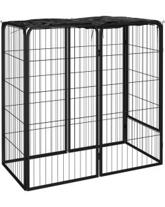 VidaXL Dog Playpen Outdoor Pet Supply 6 Panels Black 50 x 100cm
