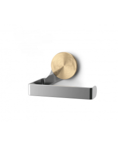 Santomaro Button Toilet Roll Holder, Stainless Steel and Brass Gold