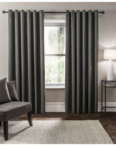 Studio G Verona Eyelet Room Darkening Curtains Grey Black W 228cm x 137cm D