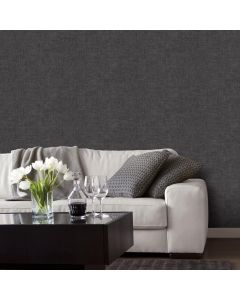 Galerie Natural FX Black and Silver Weave Effect Pattern Wallpaper 53cm x 10m