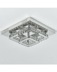 WarmieHomy Modern LED Ceiling Light Clear Crystal and Silver   