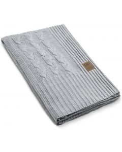 Knit Factory Blankets Throws Decoration Cotton Blend, Light Grey