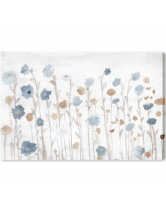 East Urban Home Rectangle Floral Beautiful Growth Light Blue Painting Print on Wrapped Canvas 76cm H x 114cm W x 4cm D