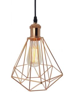Innoteck Vintage Ceiling Pendant Wire Cage Lampshade Metal Retro Rose Copper