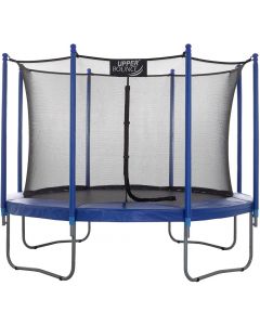 Upper Bounce Outdoor Garden 12FT Round Trampoline Set with Safety Enclosure SystemBlue