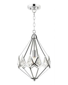 Magnalux Paragon Crystal Diamond Pendant 1 Light Chrome Silver 500-1500cm
