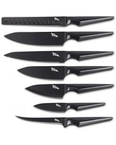 Edge of Belgravia Galatine 7 Piece Chef Knife Set Black  Stainless Steel