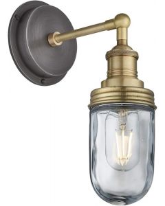 Industville Outdoor & Bathroom Tube Glass Shade Only Brass Gold