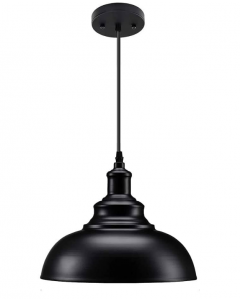 Milo Lighting Ceiling Pendant 1 Light Dome Adjustable Cord Black