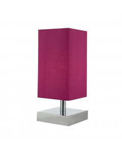 Där Lighting Drayton Touch Table Lamp Polished Chrome With Pink Shade