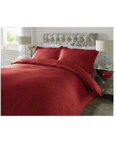 Aquisite Home 300TC Satin Stripe Bed Duvet Cover Set Red, 5FT King  
