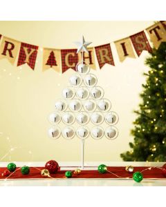 Glitzhome Bell Table Christmas Tree Iron White