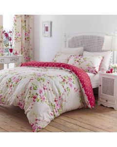 House Additions Canterbury Floral Polka Reversible Bedding Set 5ft King Size 