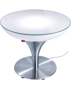 Moree Lounge M55 Light Table Round White Silver 55H x 60D cm  