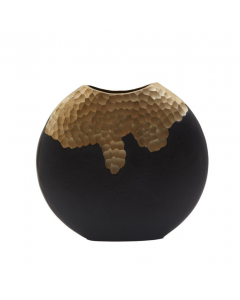 Fifty Five South Daito Small Round Vase Black and Gold