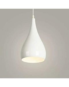 Simplex Marketing Modern Designer Teardeop Ceiling 1 Light Pendant, Gloss White 24 cm
