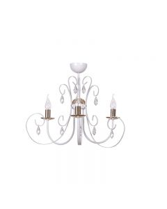Emibig Gatlin 3-Light Ceiling Chandelier Candle Style, White Gold