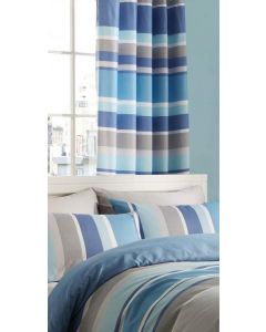 House Additions Stripe Eyelet Curtains Teal  W 170 x D 185 cm 