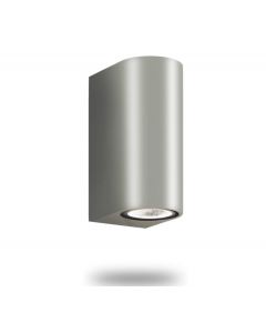 Auraglow IP44 Outdoor Double up & Down Wall Light Silver Fitting Only
