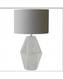 Premier Table Lamp Ceramic Grey Geometric Design 1 Light