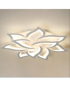 Milo Lights Acrylic Flush Mount Ceiling Lamp With Remote Control Metal Flower Shape 