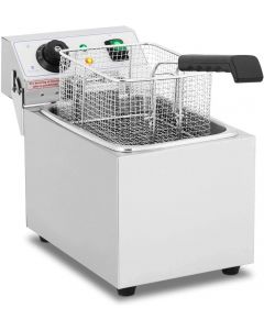 Royal Catering Stainless Steel 8 L Deep Fat Fryer Professional Single Basket 50-200 °C 