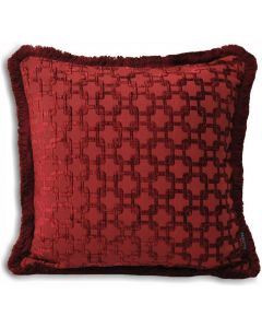 Paoletti Belmont Jacquard Chenille Cushion Cover Claret Burgundy Red 55cm