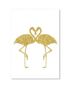 Americanflat - 'Gold Flamingos' by Peach & Gold Graphic Art