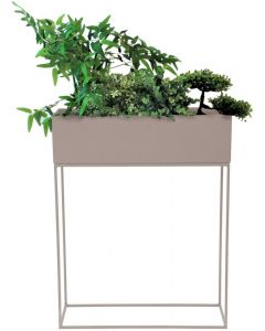 Day Box Plant Flower Vase Stand Metal Light Grey 55 x 20 x 70 cm