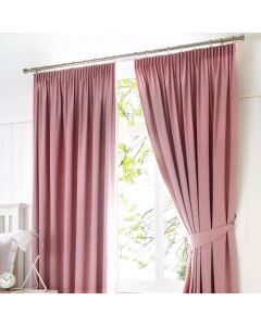 Fusion Dijon Blackout Curtains Fully Lined Pencil Pleated 115 cm x 230 cm Blush Pink  