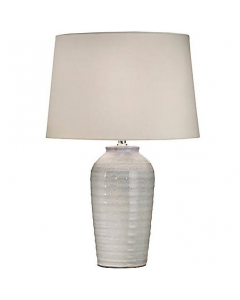 Village At Home Tilly Table Lamp, Ivory Shade Grey/Ivory Ombre Effect Ceramic Base 53cm