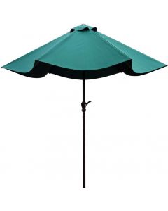 Outsunny Outdoor Garden Tilting Parasol Umbrella Round 2.7m × 2.35m, Dark Green