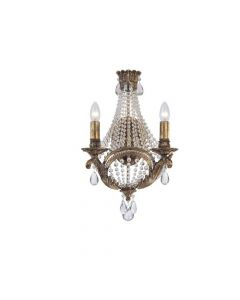 Savoy House Villa Antique Gold Crystal 2 Light Wall Lamp