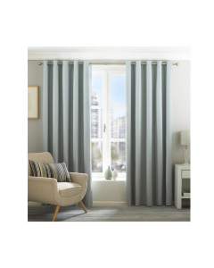 Riva Paoletti Eclipse Ringtop Eyelet Curtains Pair Duck Egg Blue, 229x183CM
