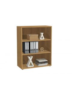 House Additions CALVIA 3-Tier Low Wooden Bookcase Shelf Unit for Office Antique Oak