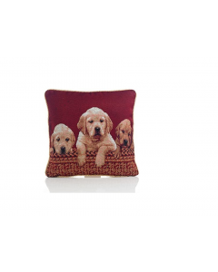 House Additions Set of 2 Tapestry Novelty Cushion Covers Labradors Red and Gold