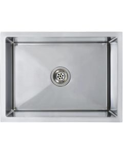 vidaXL Handmade Kitchen Sink with Strainer Stainless Steel 51L x 44W x 20H cm