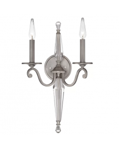 Savoy House Kendall 2 Candle Sconce Wall Light Nickel Finish 51cm H x 29cm W x 18cm D