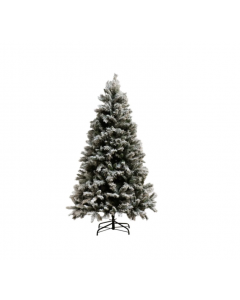 J-Line Artificial Christmas Tree 5ft Plastic Flocked Snowy White Green