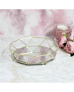 Lesser and Pavey Mirror Tray Gold Geometric