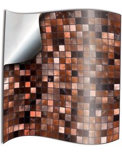 Tile Styles Wall Tile Peel Stickers Set Printed 24 Units Copper Brown 15cm