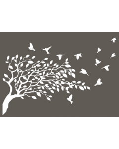 Kult Kanvas Flying Birds and Tree Wall Sticker WHITE 60X90CM