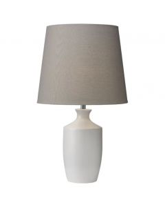 The Lighting E Interiors Group Ernest 61cm Table Lamp, White and Grey, Set of 2