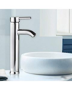 Inchant Tall Counter Top Mono Bathroom Sink Tap Single Lever Chrome Finish