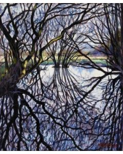 Magnolia Box Pond Reflections by Tilly Willis Print 60cm H x 50cm W Unframed  