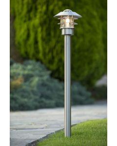Lucide Zico Outdoor Lamp Post IP44  Satin Chrome 1m 100cm
