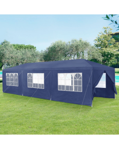 [casa.pro] Pavilion Gazebo 9 x 3m Tent Garden Parties Intolded Marquee Wall Outdoor Dark Blue