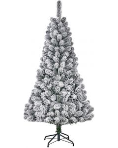 Black Box Trees Cristmas Tree 5FT Frosted White Green, 155H x 86D 