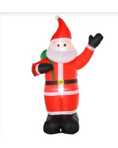 HOMCOM LED Santa Claus Christmas Inflatable Polyester 2.4m 